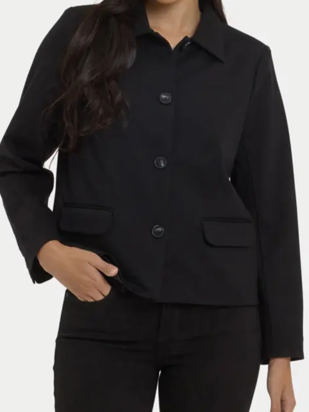 Black Women’s Button-Front Jacket